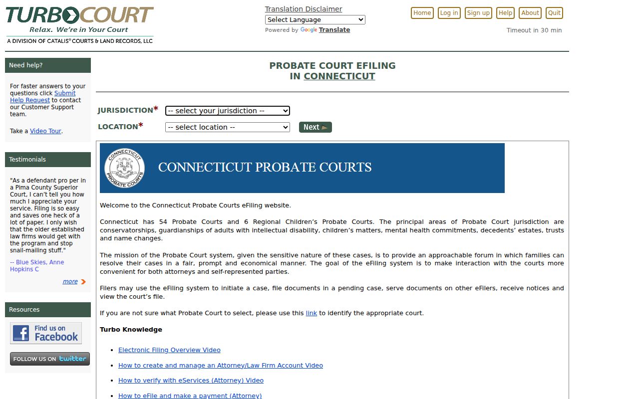 Fairfield County clerk records probate eFiling distinction