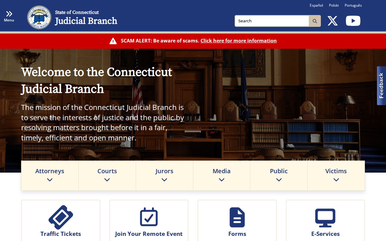 Fairfield County Court records Connecticut Judicial Branch home page