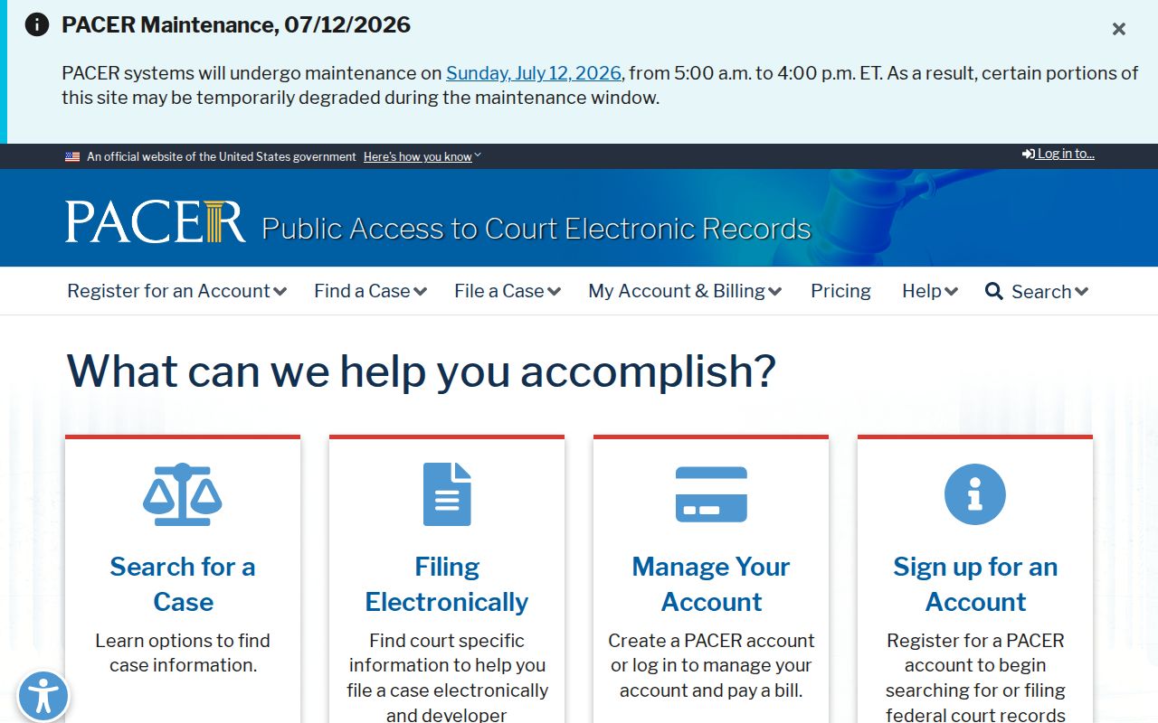 Fairfield County federal court records PACER access
