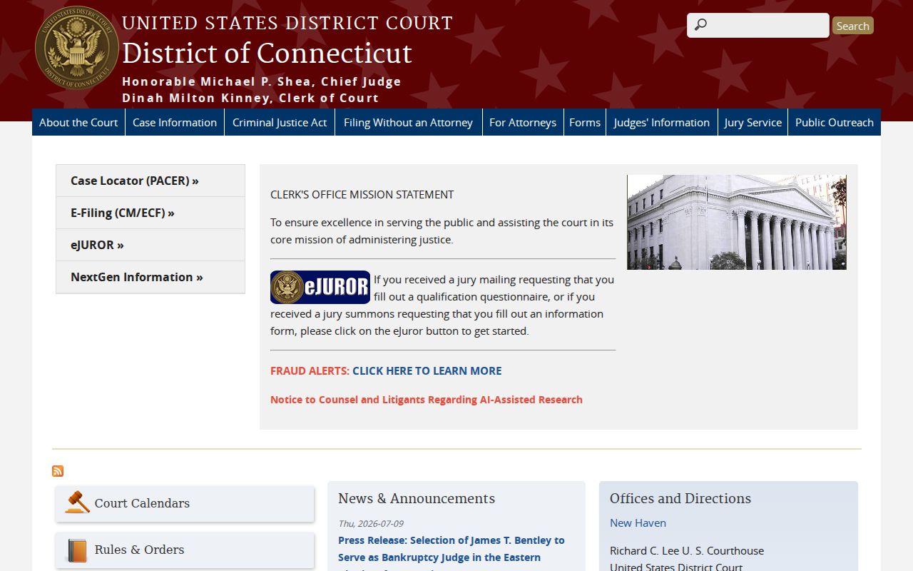 Fairfield County federal court records District of Connecticut